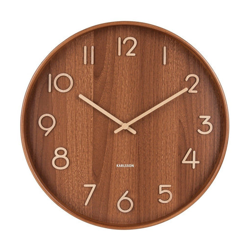 Wall Clock Pure - Medium - Dark Wood - 40 cm - Bijzondercadeau.nl