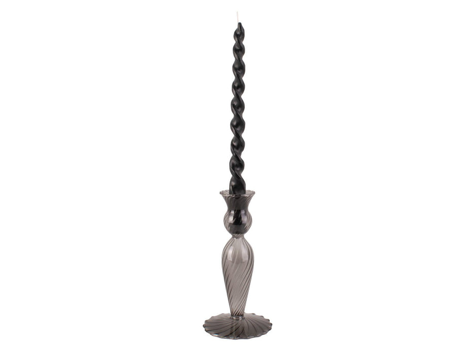 Candle holder Swirl - Black - 17cm