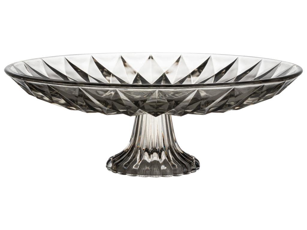 Kuchenhalter Glasschale ø32,5x11,5cm Grau