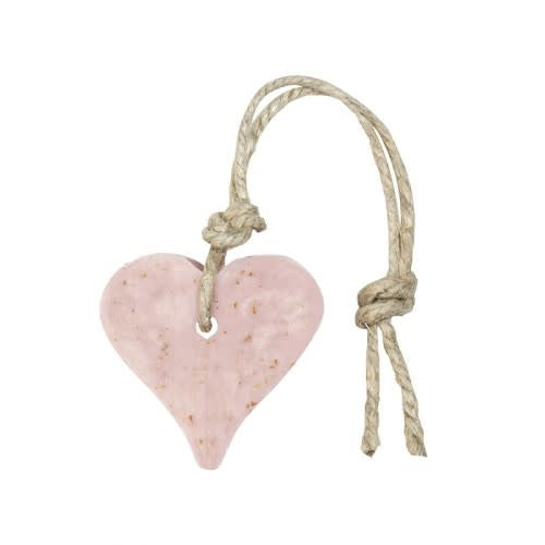Soap pendant Heart old pink with bran scent rose 55 grams