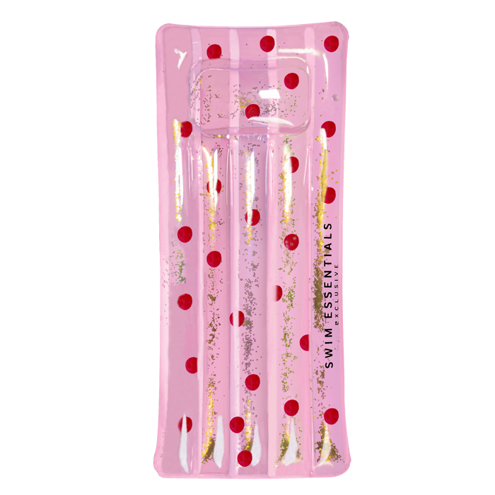 Luxuriöse Wasserluftmatratze – Rosa mit Punkten