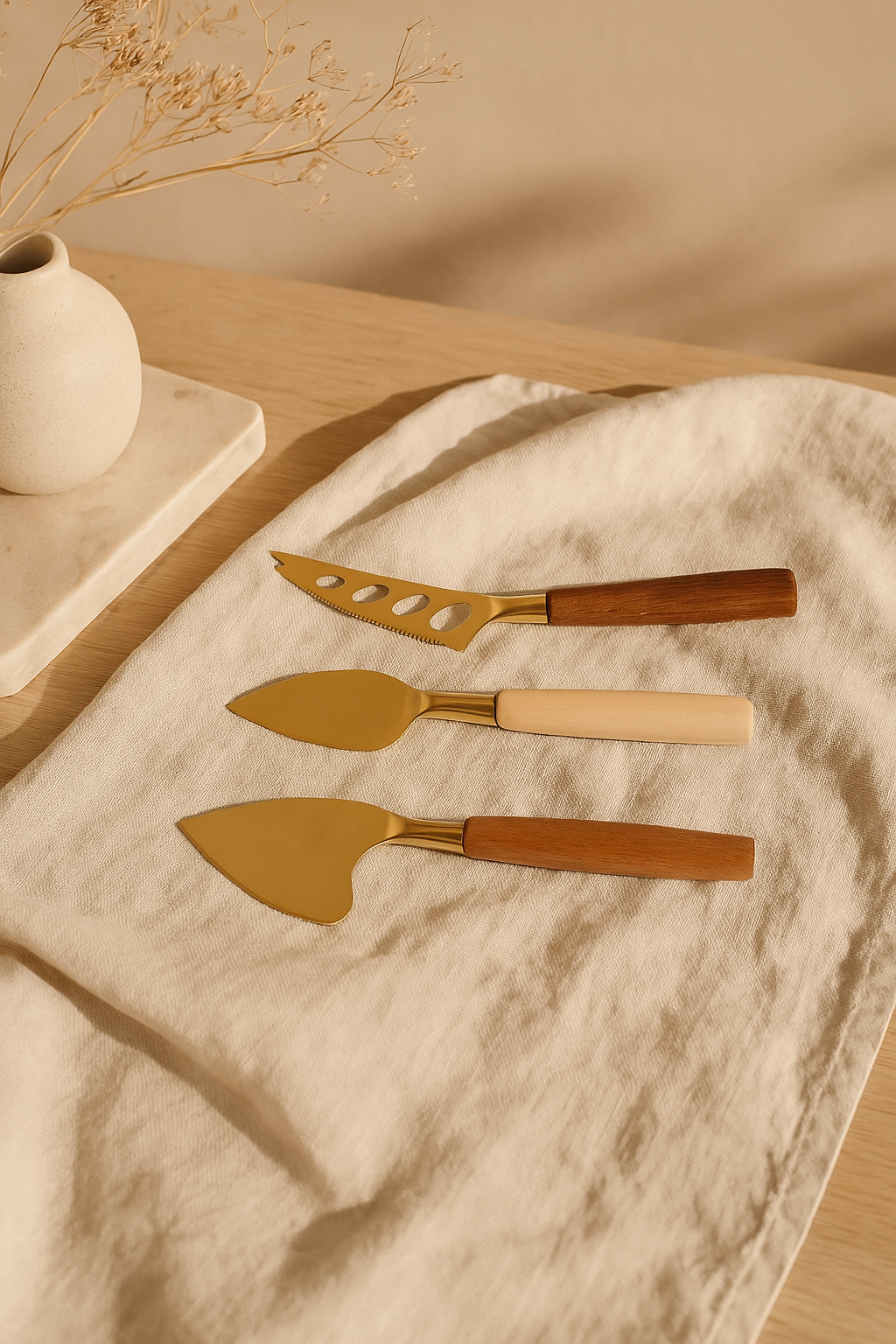 Kaasmessenset (3-delig met Houten Handvat) | Alpina