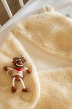 Schlafsack BÄR / TEDDY - Baby - 100 % Wolle Creme-Weiß