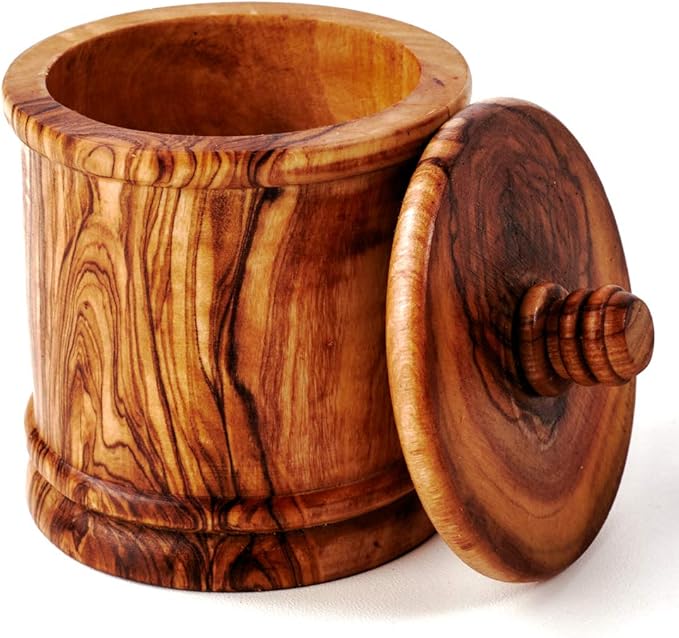 Spice jar with lid - Olive wood