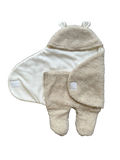 Schlafsack BÄR / TEDDY - Baby - 100 % Wolle Creme-Weiß