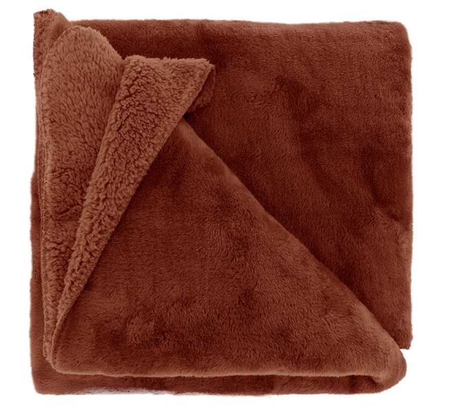 Kariert | Decke – Torvah – 150 x 200 cm – Bisonbraun