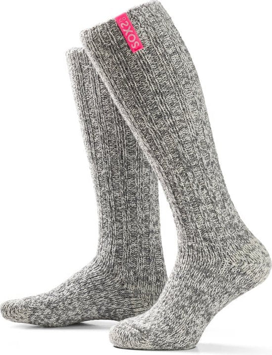 SOXS Woolen Women's Socks Gray anti-slip - Knee height Purple 37-41