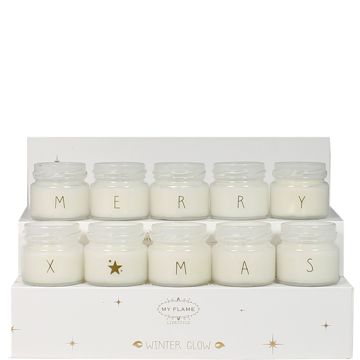 Soy candles - Merry X-Mas - White in luxury gift box - Scent: Winter Glow 