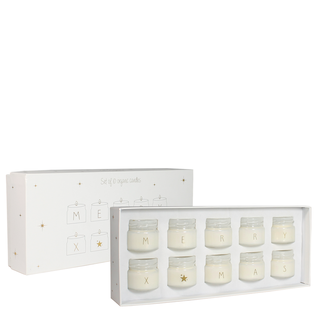 Sojakerzen – Merry X-Mas – Weiß in luxuriöser Geschenkbox – Duft: Winter Glow 