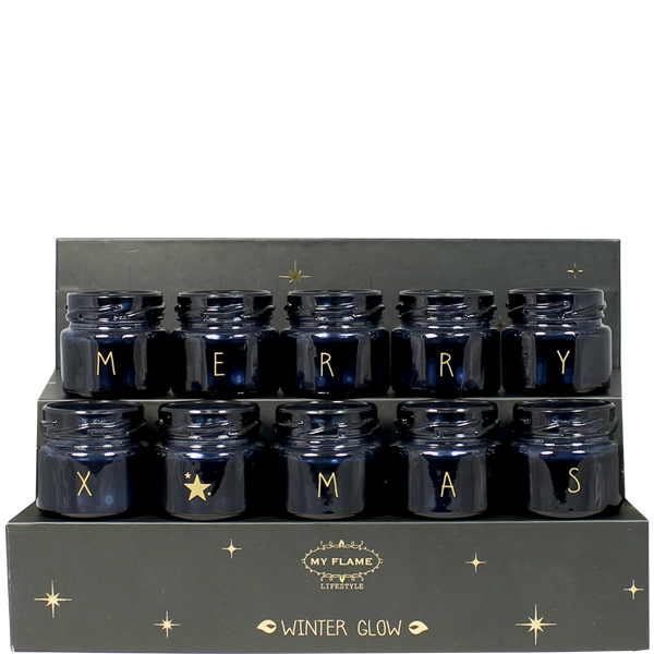 Sojakerzen – Merry X-Mas – Schwarz in luxuriöser Geschenkbox – Duft: Winter Glow 