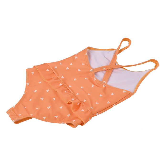 UV Swimsuit Girls - Orange Hearts