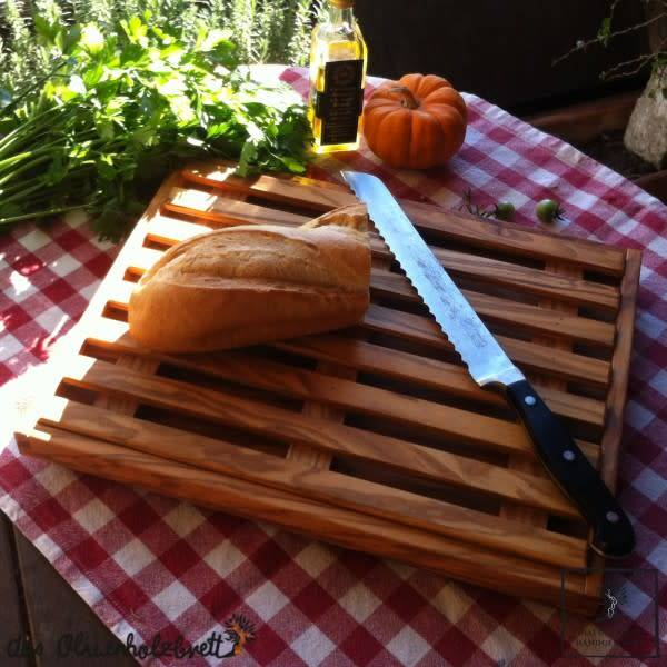 Brood Snijplank Olijfhout met opvang - 41cmx30cm