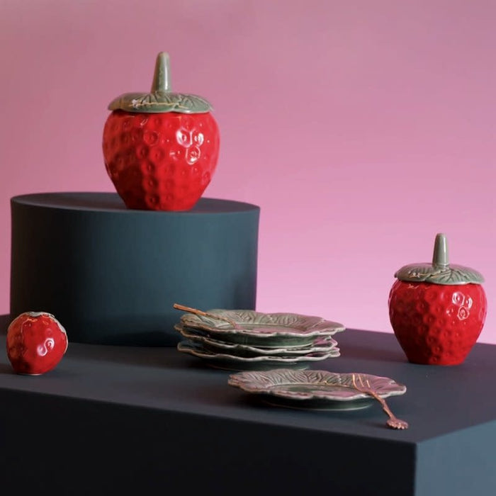 Vorratsglas - Topfdose - Erdbeere Erdbeere - Groß