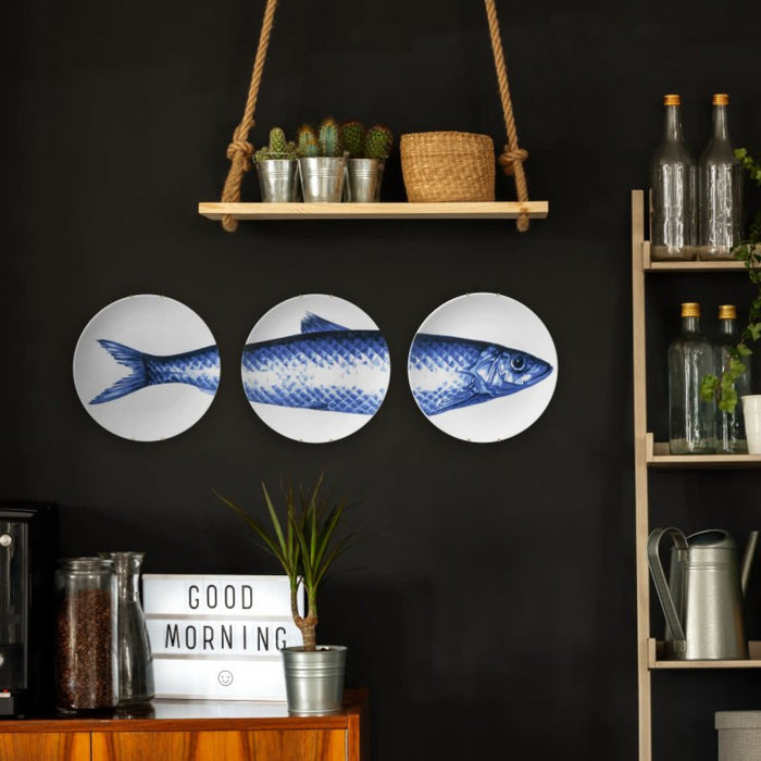 Wandteller mit Fisch (3 Stück) – Ø 26,5 cm 