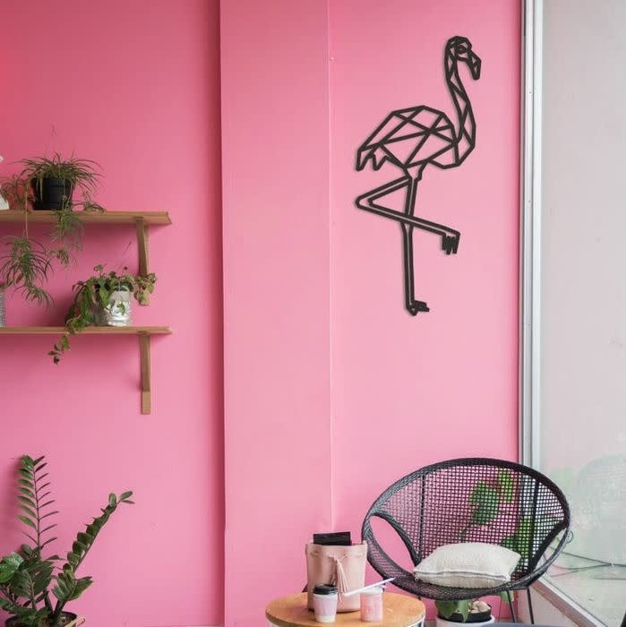 Flamingo-Dekoration – schwarzes MDF