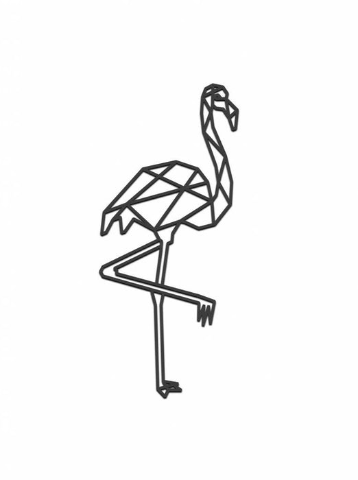 Flamingo-Dekoration – schwarzes MDF