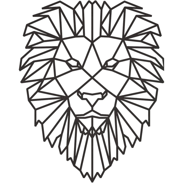 Lion Decoration - Black MDF