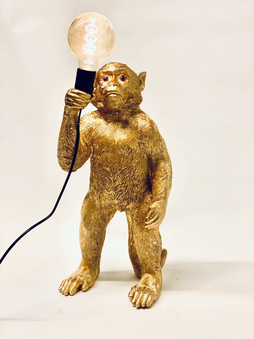 Monkey Lamp - Standing Gold