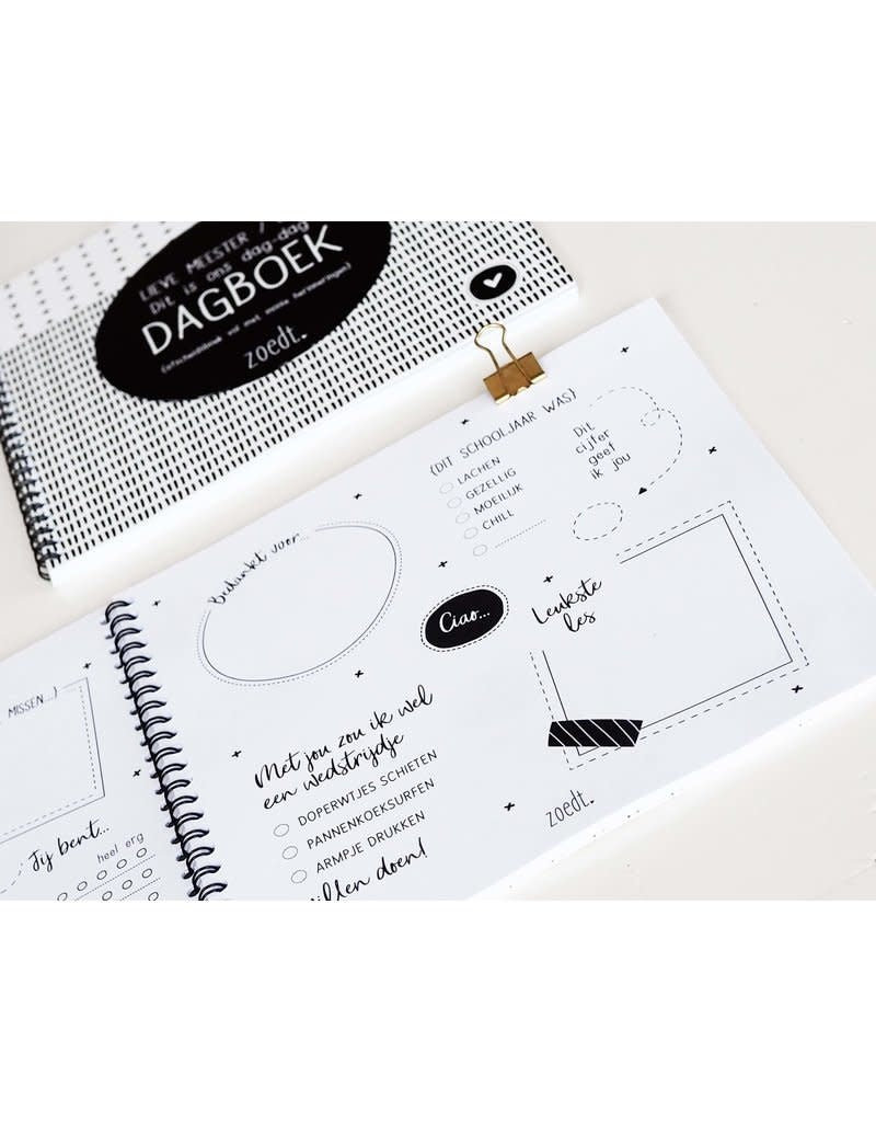 Dag dag dagboekje - afscheidsboekje voor meester en juf - Bijzondercadeau.nl