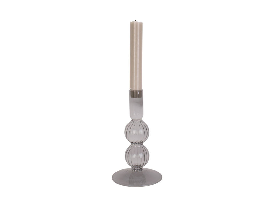 Candle holder Swirl Bubbles - Black - 16cm