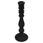 Kerzenständer aus Polyresin – Schwarz – 24 x 8,5 x 8,5