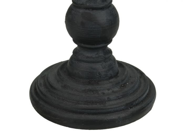 Kerzenständer aus Polyresin – Schwarz – 24 x 8,5 x 8,5