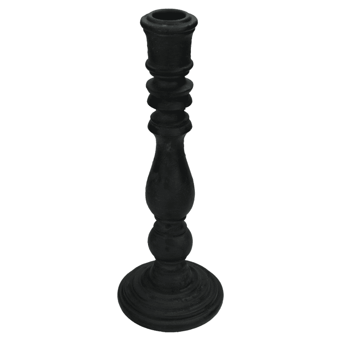 Candlestick Polyresin - Black - 24 x 8.5 x 8.5