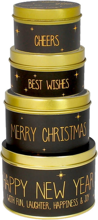 Sojakerze – 4 Kerzen in luxuriöser Geschenkbox – Duft: Winter Glow – Weihnachten – Neujahr