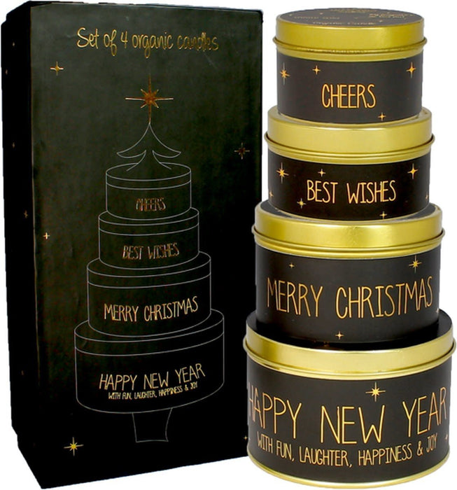 Soy candle - 4 candles in luxury gift box - Scent: Winter Glow - Christmas - New Year