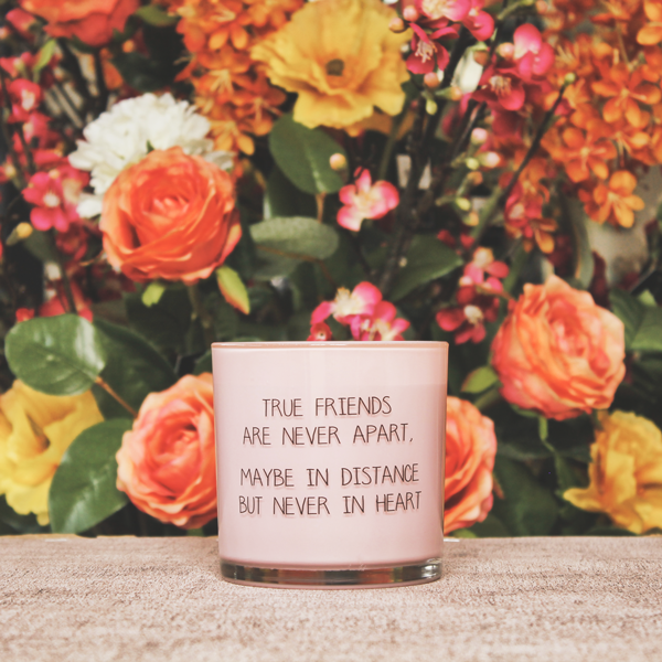 Soy Candle Glass - True friends are never apart - Scent: Green Tea Time