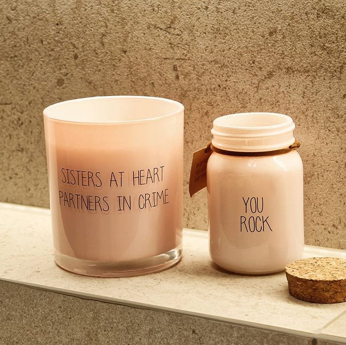 Soy candle Glass - Sisters at heart - Scent: Green Tea Time