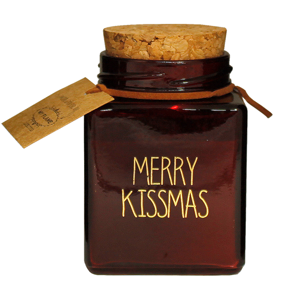 Sojakaars Glas met kurk XL (Merry Kissmas) | My Flame