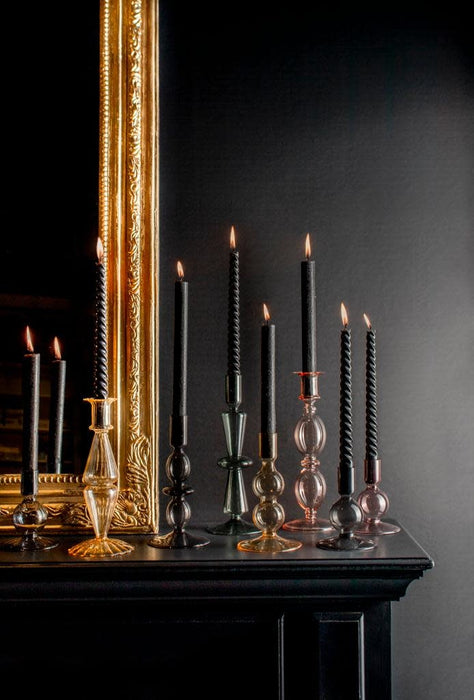 Abendessen-Kerzenhalter | Kerzenständer aus Glas Ø9x11cm Rosa