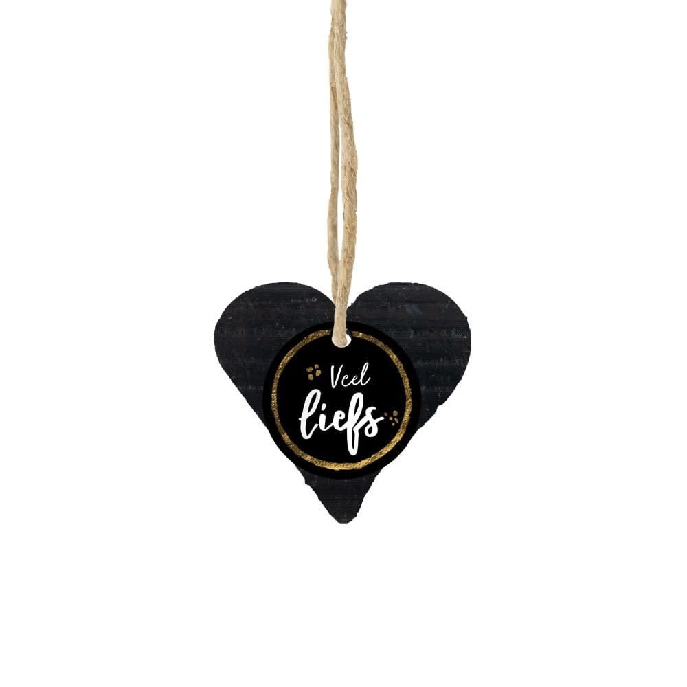 Cadeauzeep Hart Zwart Veel Liefs | 100% Leuk