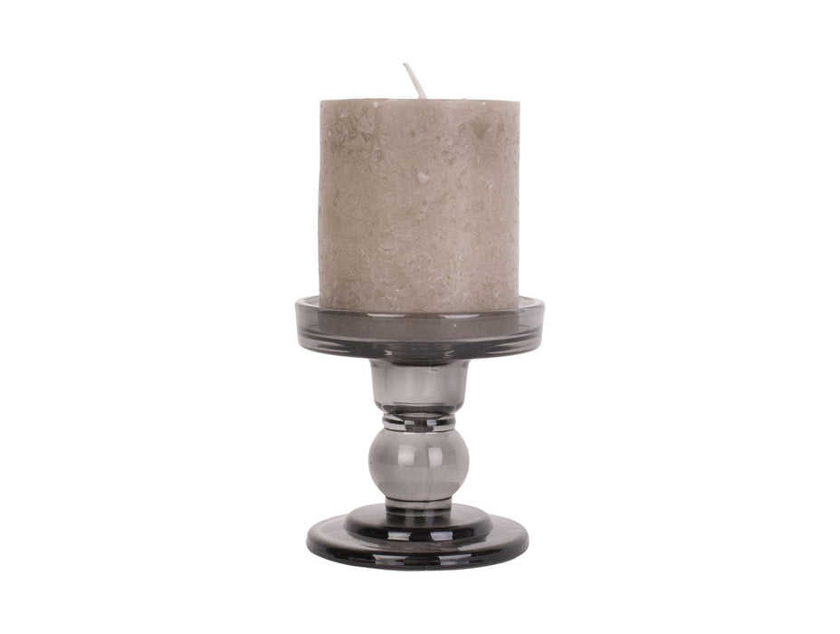 Candle holder | Candlestick Glass Art - Black - 8.5 x 8.8cm