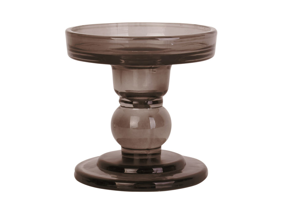 Candle holder | Candlestick Glass Art - Chocolate Brown - 8.5 x 8.8cm
