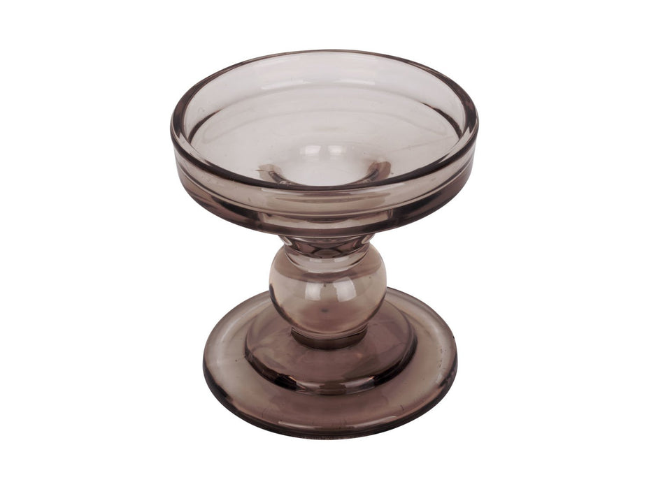 Candle holder | Candlestick Glass Art - Chocolate Brown - 8.5 x 8.8cm