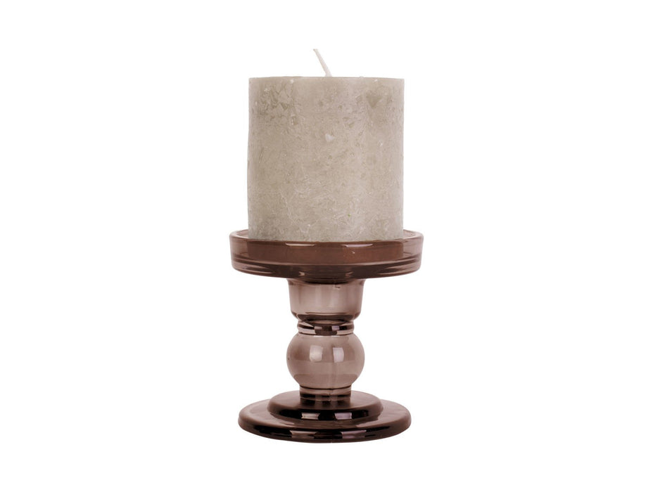 Candle holder | Kandelaar Glass Art - Chocolate Brown - 8,5 x 8,8cm