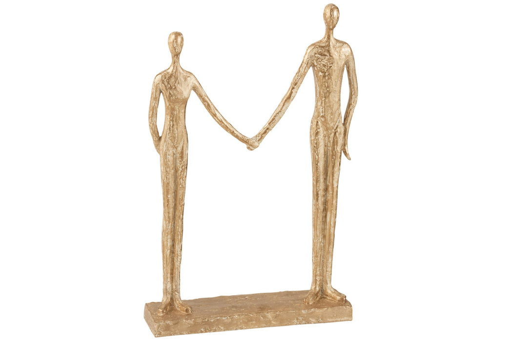Bild | Ornament - Paar Mann-Frau Hand in Hand - Poly Gold