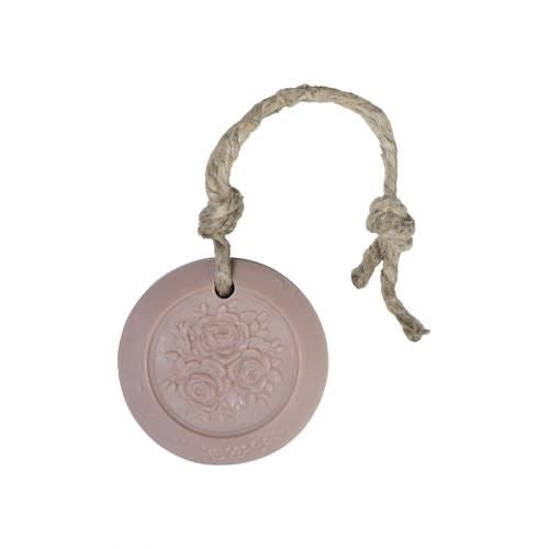 Soap pendant Round - pink - scent Herbal Meleze - 70 grams