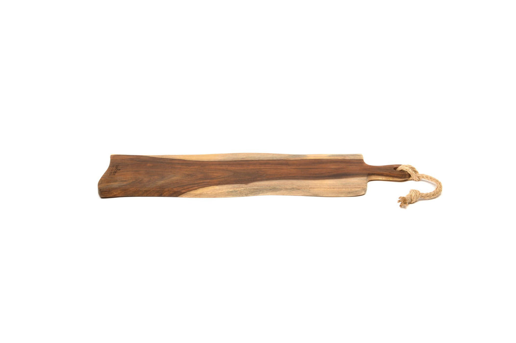 Servierbrett aus reinem Rosenholz mit Griff 69 cm – Rustikal