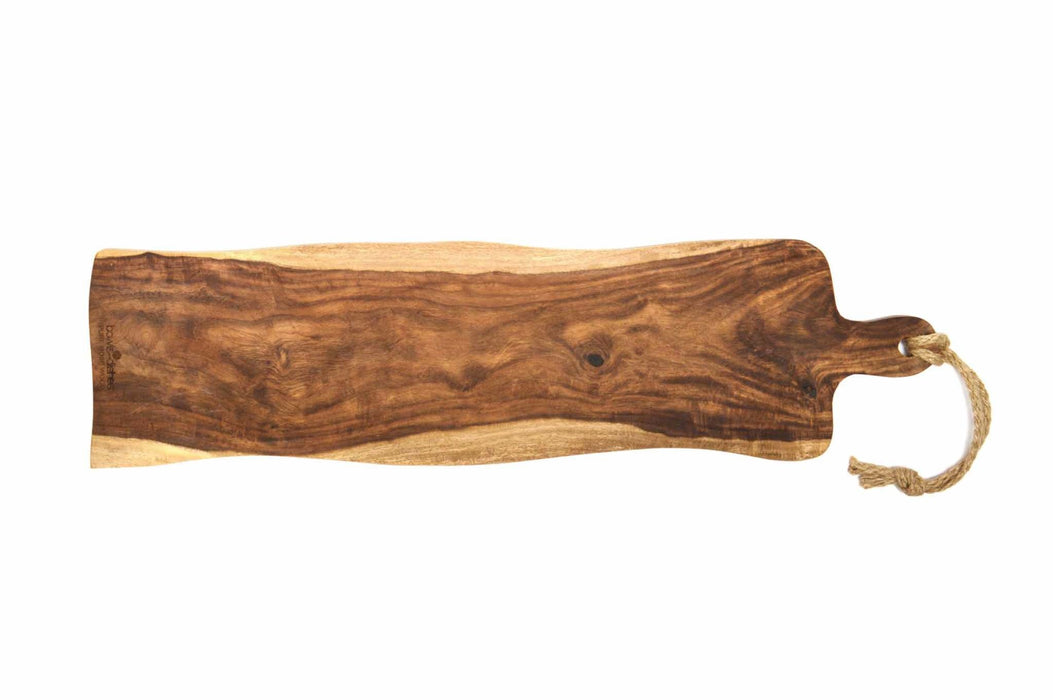 Servierbrett aus reinem Rosenholz mit Griff 69 cm – Rustikal