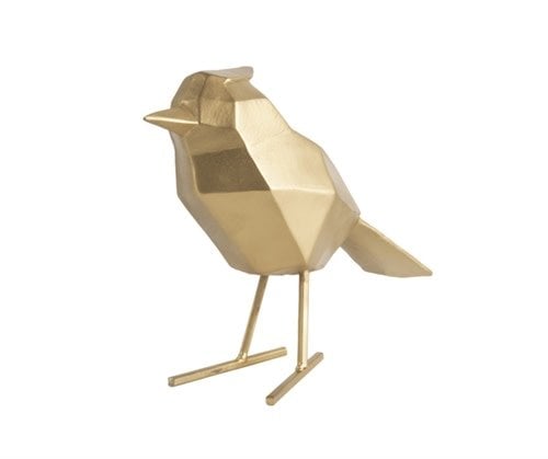 Decoratie vogel goud 18,5 x 9 x 24 cm
