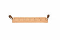 Street food tray-Beech wood 6 compartments - 59cm handle leather