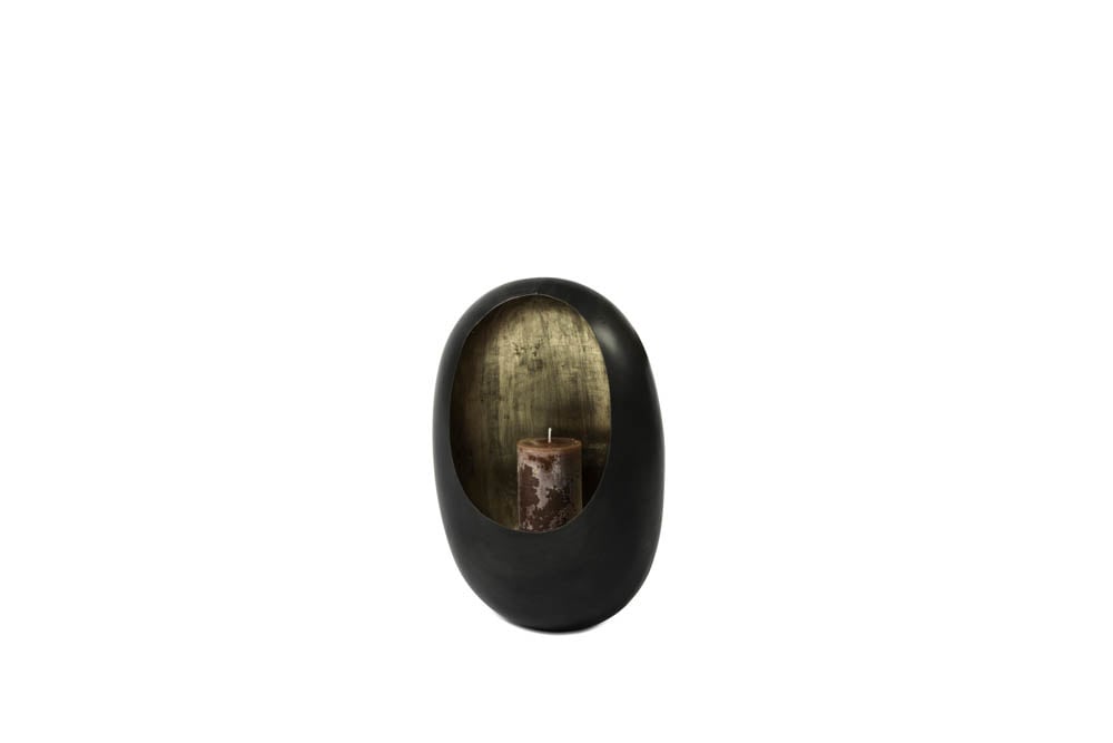 Wall T-light holder Egg - Zinc - (27 x 15 x 39 cm)
