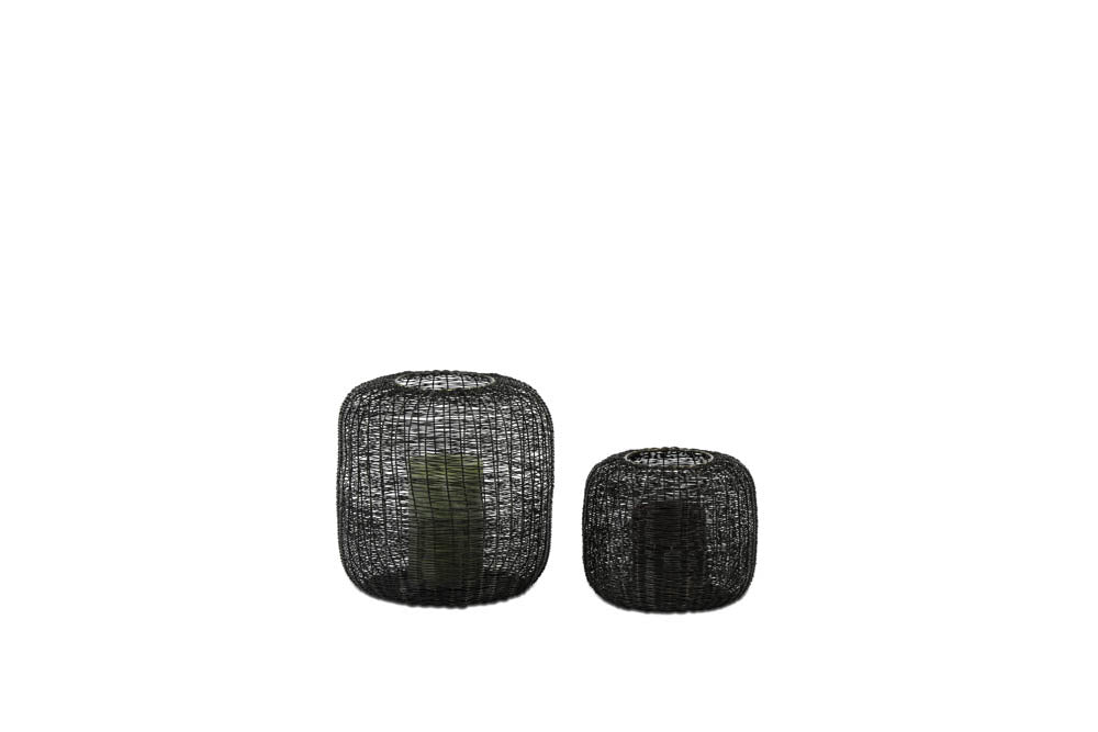 Wire pillar holder black | DekoCandle