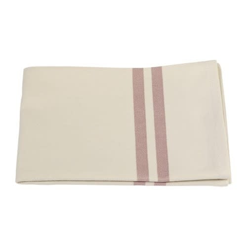 Cotton tea towel Ecru-Old Pink - 45x65 cm