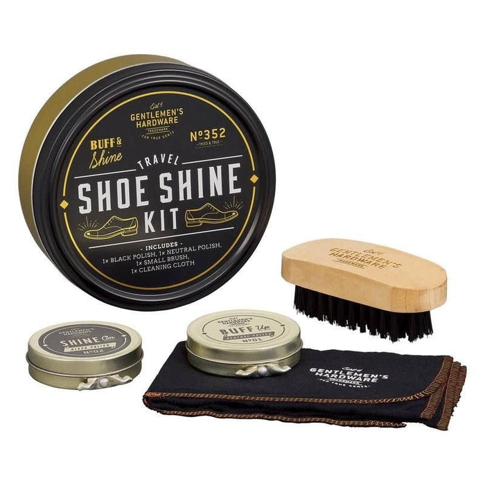 Shoe polish set in a can