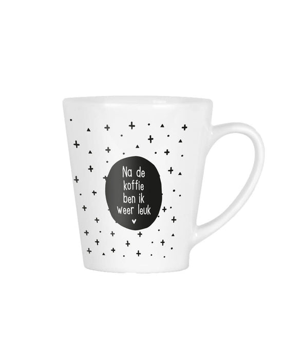Mug with text 'After coffee I'll be nice again'
