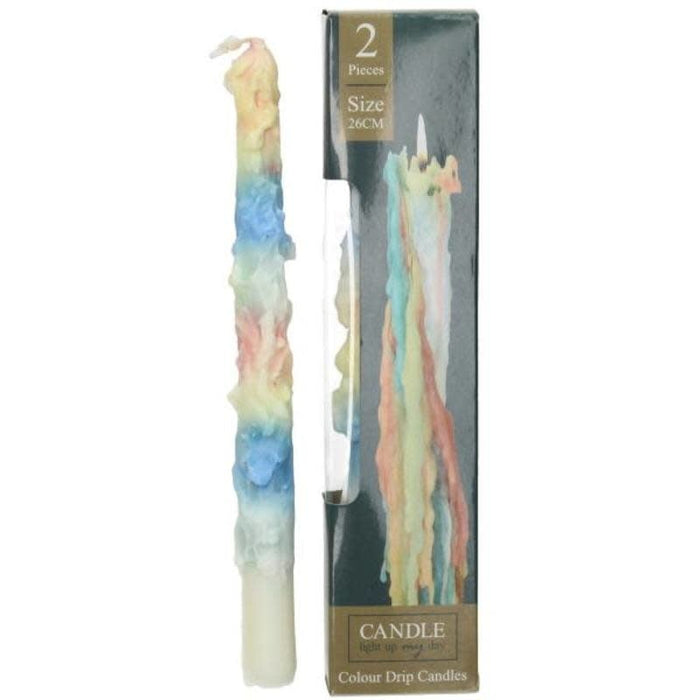 Drip candle | Drip candle Multi 26 cm - 2 pieces